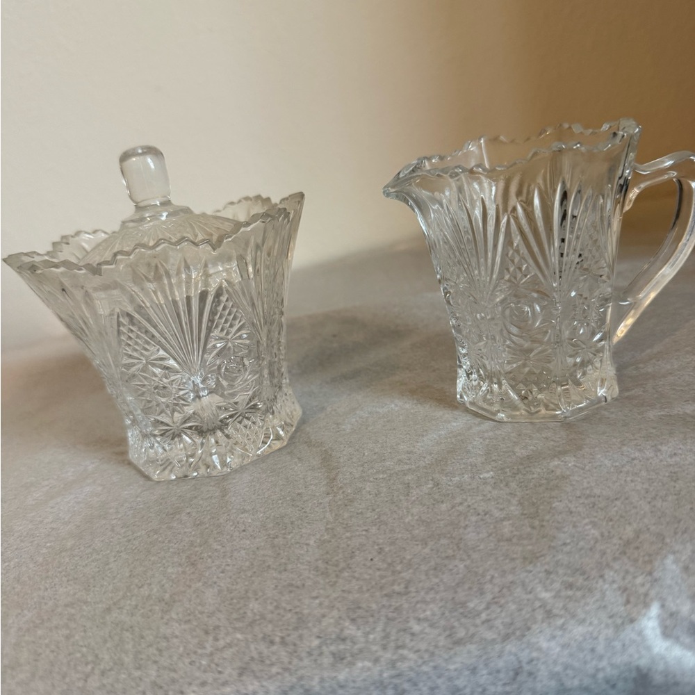 Vintage Studio Nova Clear Glass Sugar and Creamer Set